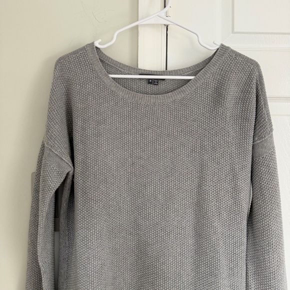 VINCE Women Sweater Long Sleeve Ribbed Gray Tunic Size M Minimalist Preppy - Picture 2 of 9